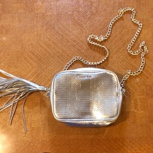 VICTORIA’S SECRET Silver Faux Snakeskin Crossbody Bag 🐰